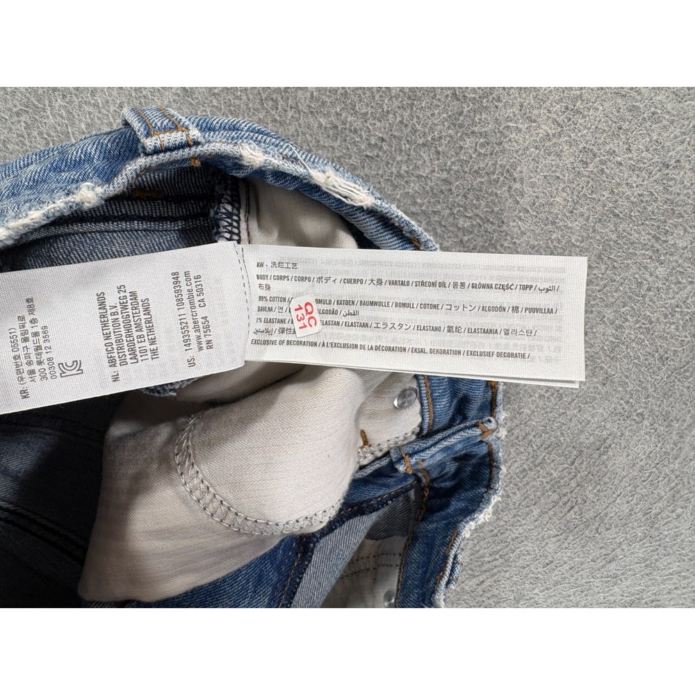 Abercrombie & Fitch Distressed 5 Pocket Jean Shorts (Women's Size 2) Blue - 2" - Picture 5 of 9